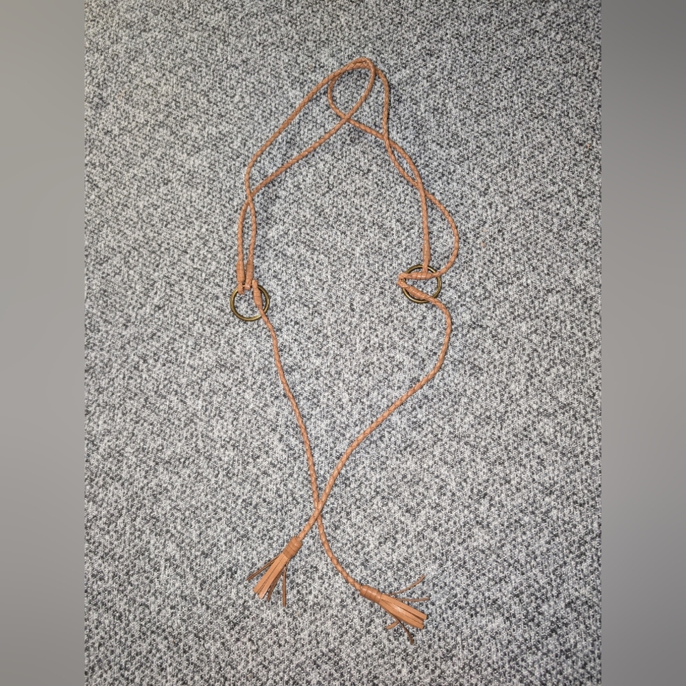 Tan Braided Leather Belt